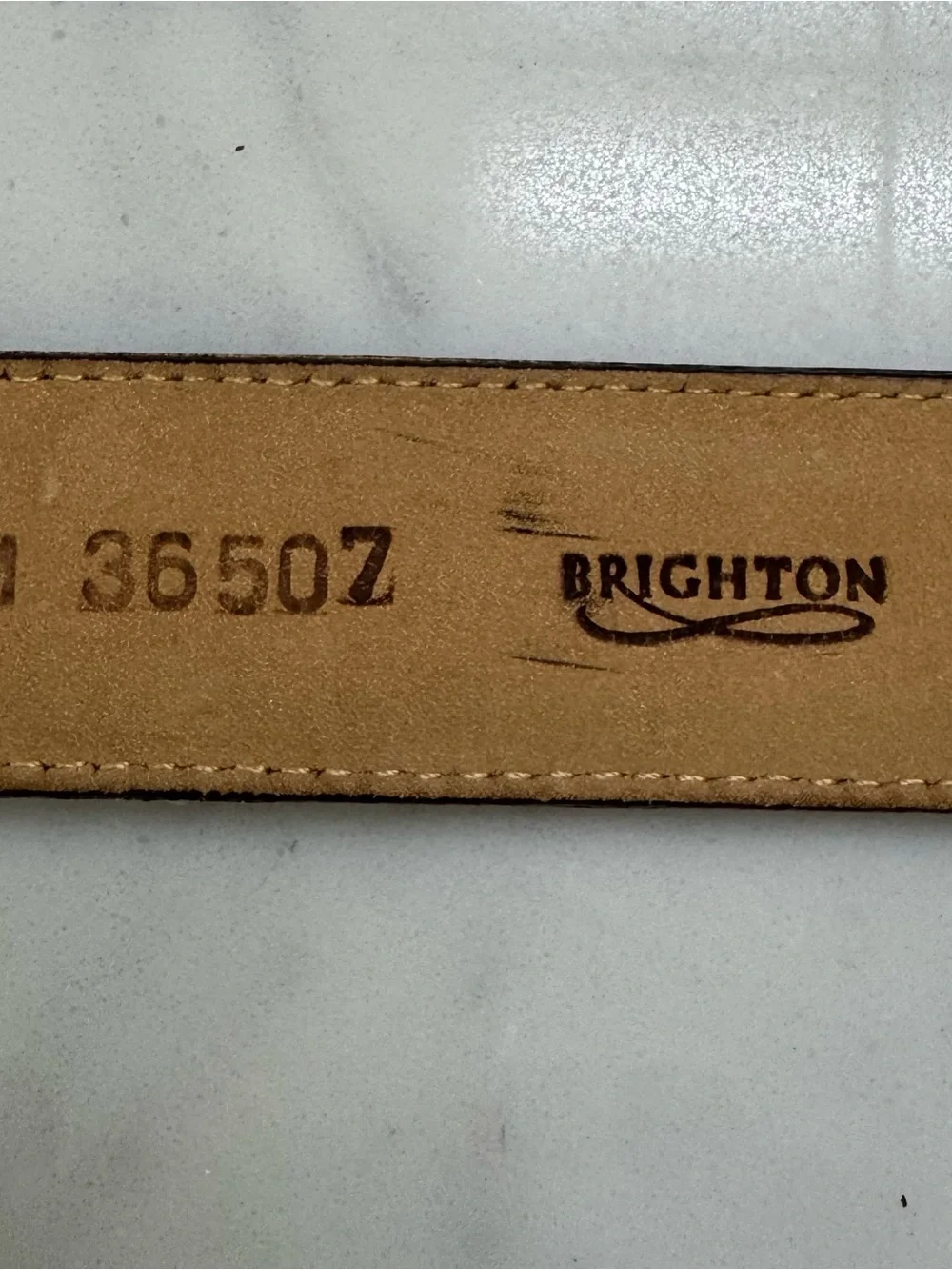 Brighton Rare Vintage Brown  Leather Belt with Silver Alligator Buckle Medium